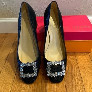 Kate Spade Dandy Sparkly Black Pump Size 10